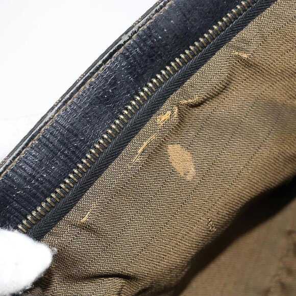 FENDI Zucca Canvas Hand Bag Brown Black gold Auth 146809 - Picture 11 of 16